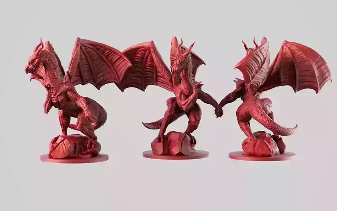 Dragon three figurines 3D print model