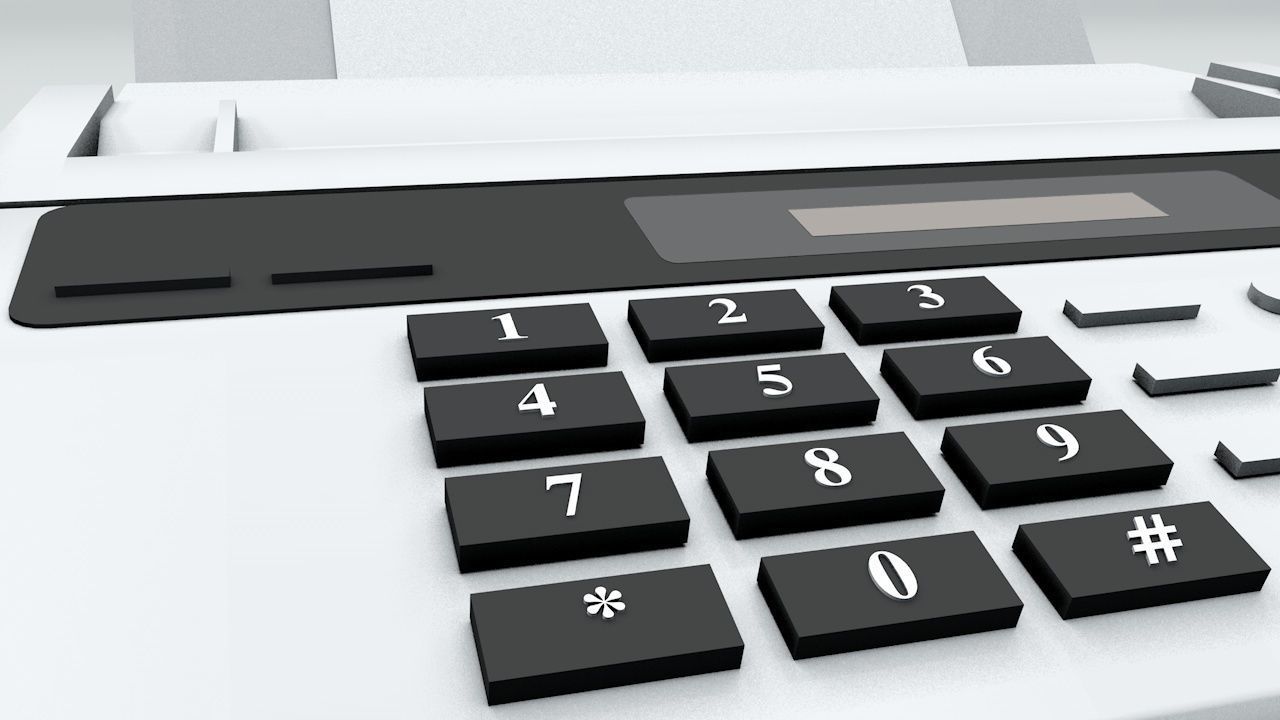 Fax Machine Electronic Low-poly 3D model_3