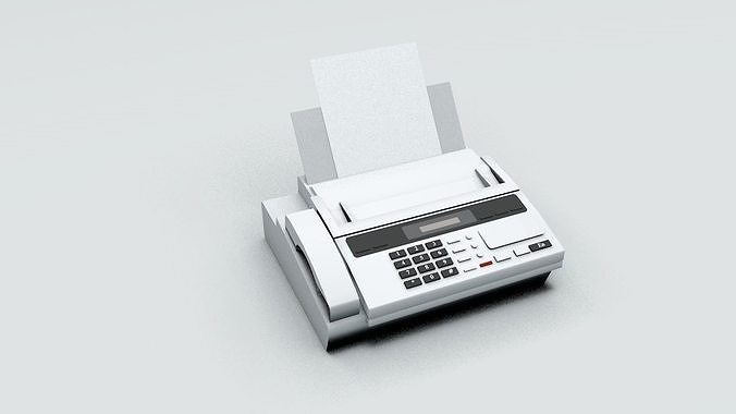 Fax Machine Electronic Low-poly 3D model