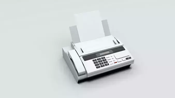 Fax Machine Electronic Low-poly 3D model