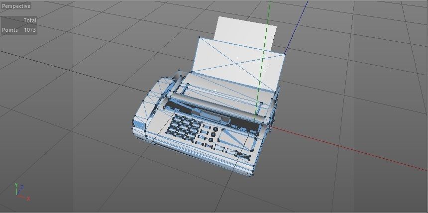 Fax Machine Electronic Low-poly 3D model_6