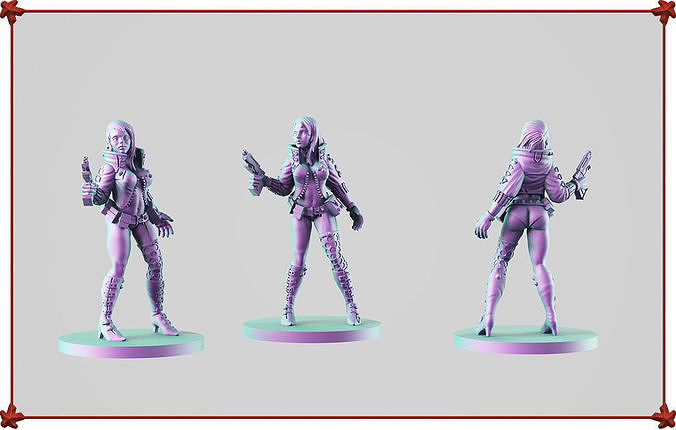 Cyber girl 3D print model
