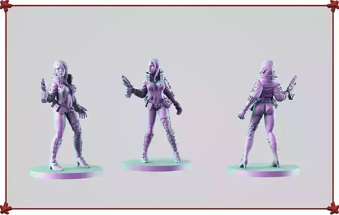 Cyber girl 3D print model