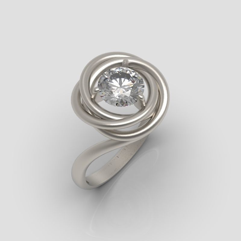 solitaire wedding engagement women ring design 3dm stl 3D print model_1