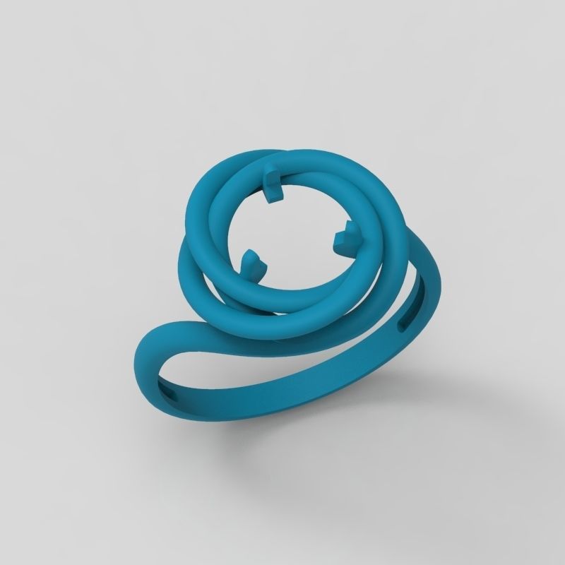 solitaire wedding engagement women ring design 3dm stl 3D print model_8