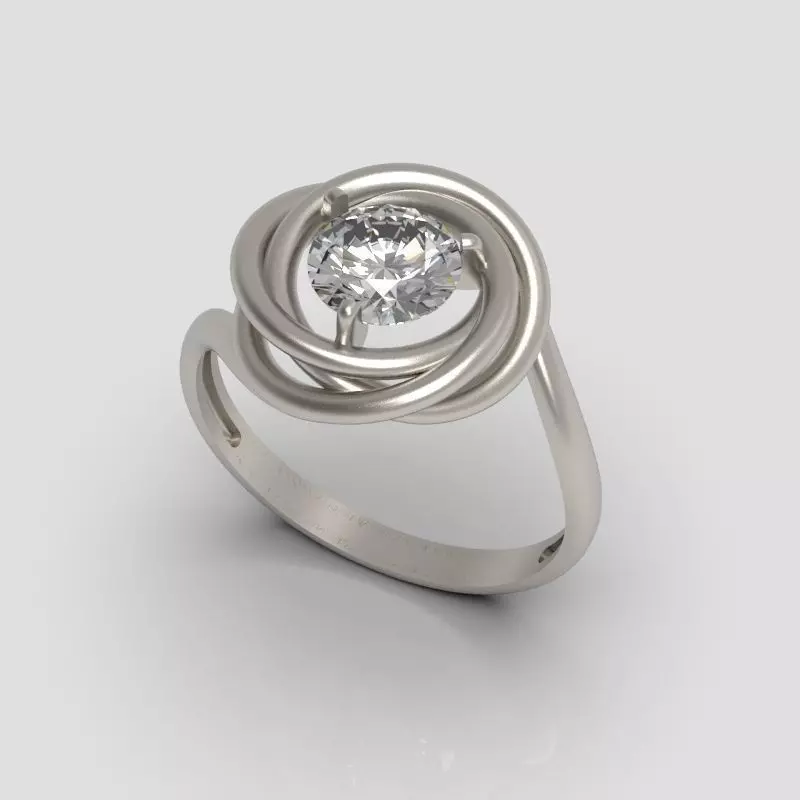 solitaire wedding engagement women ring design 3dm stl 3D print model_0