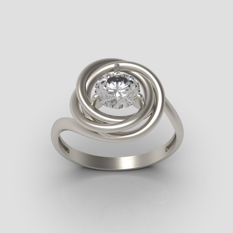 solitaire wedding engagement women ring design 3dm stl 3D print model_3