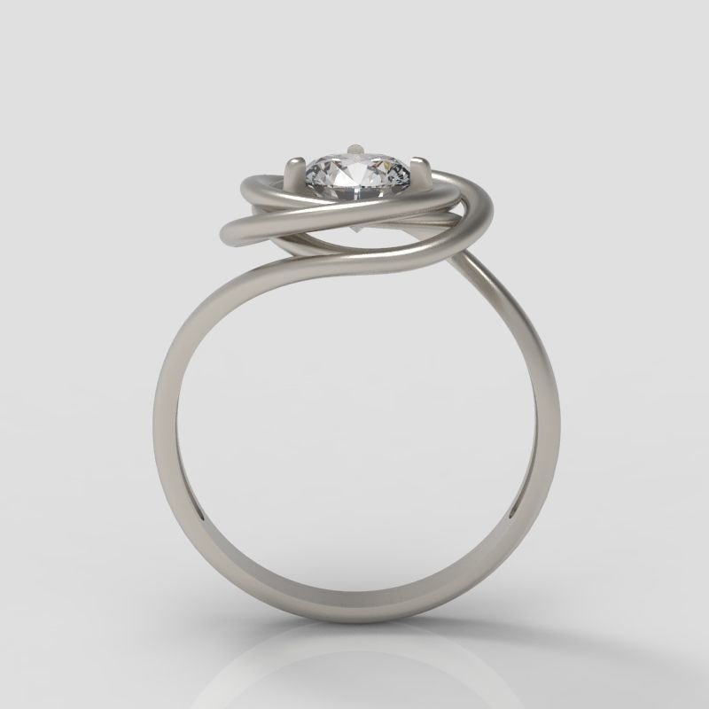 solitaire wedding engagement women ring design 3dm stl 3D print model_4