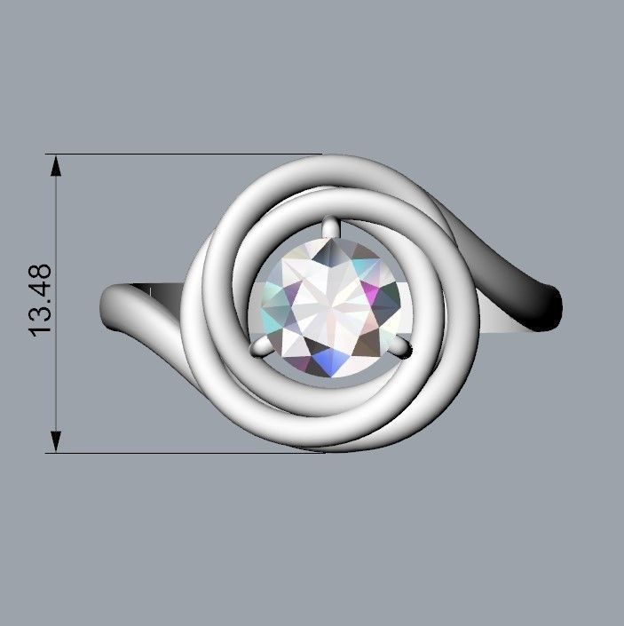 solitaire wedding engagement women ring design 3dm stl 3D print model_12