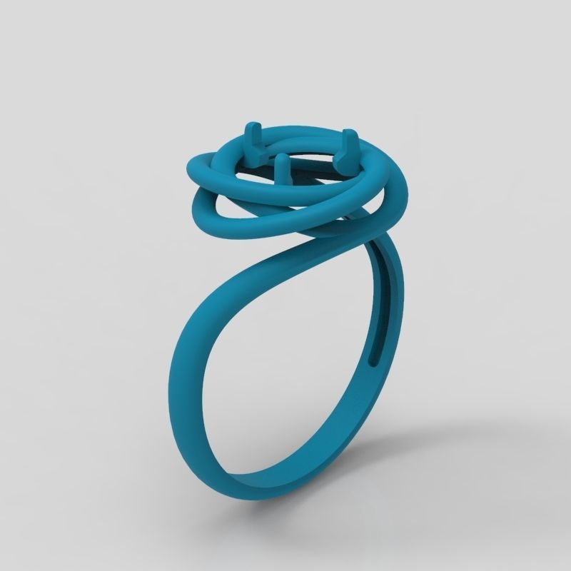 solitaire wedding engagement women ring design 3dm stl 3D print model_7