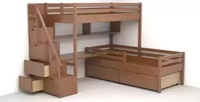Children bunk bed made of solid wood