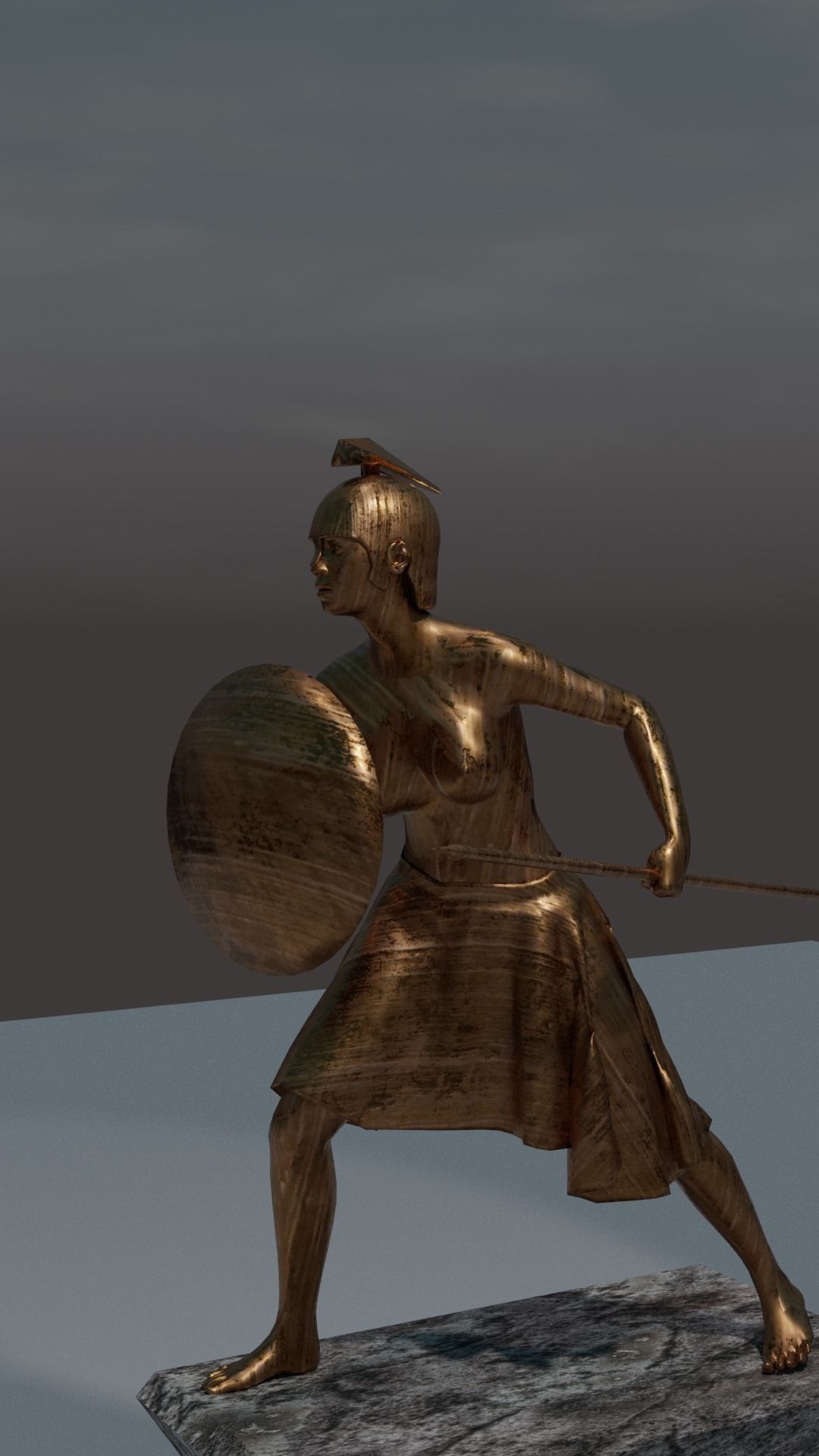 Copper statue 3D model | CGTrader