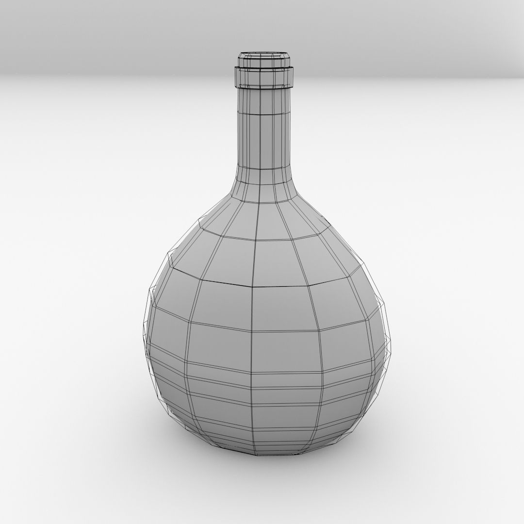 Bocksbeutel bottle 3D model_4