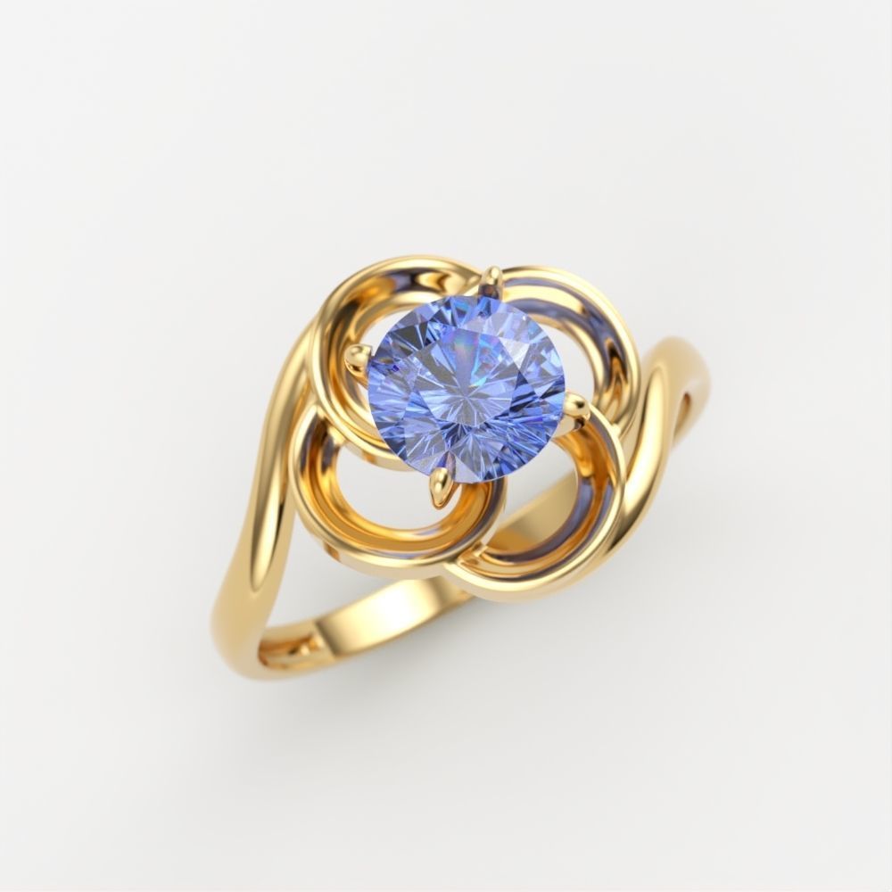 Solitaire Wedding Engagement Women  Ring design 3dm stl  3D print model_11