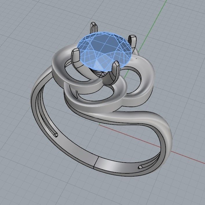 Solitaire Wedding Engagement Women  Ring design 3dm stl  3D print model_30