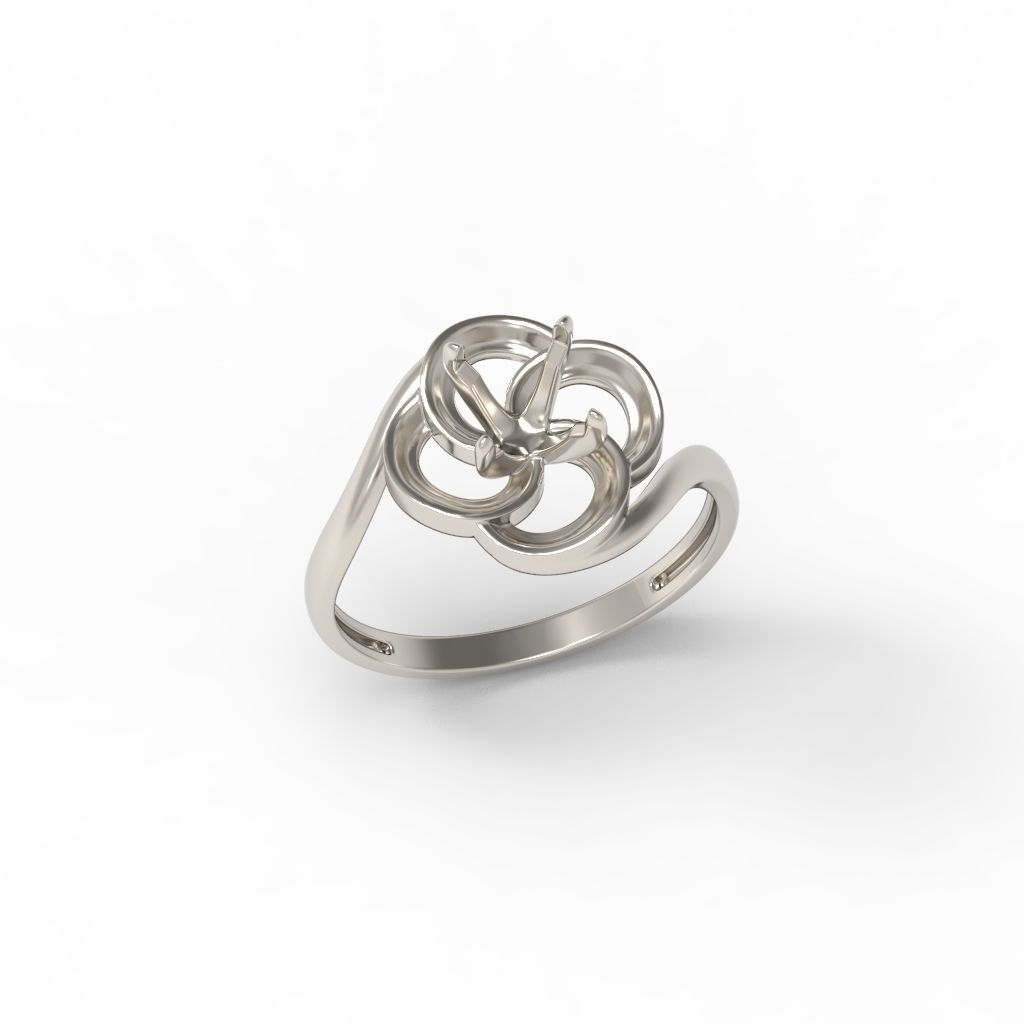 Solitaire Wedding Engagement Women  Ring design 3dm stl  3D print model_23