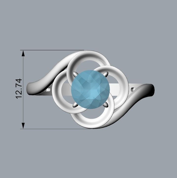 Solitaire Wedding Engagement Women  Ring design 3dm stl  3D print model_7