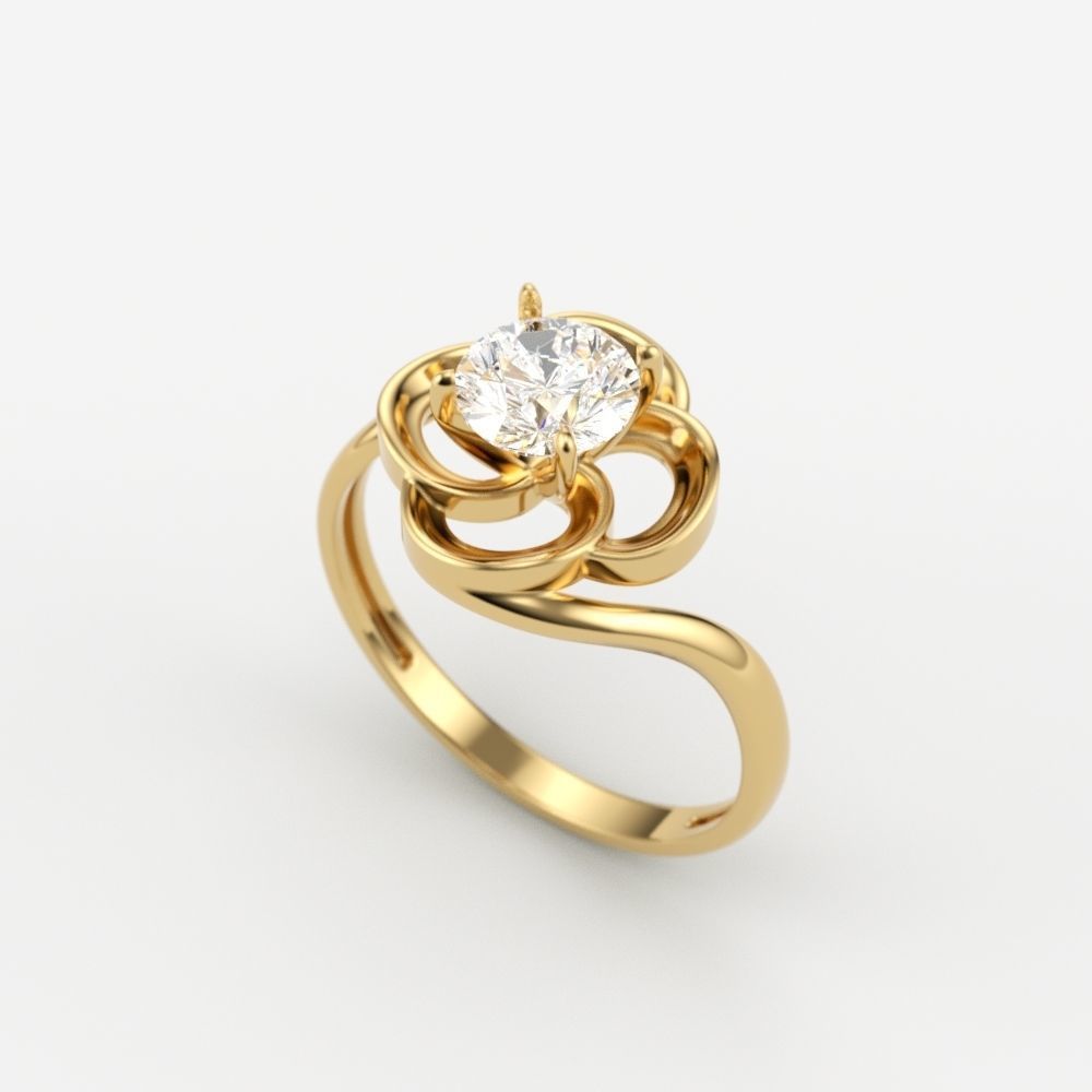 Solitaire Wedding Engagement Women  Ring design 3dm stl  3D print model_9