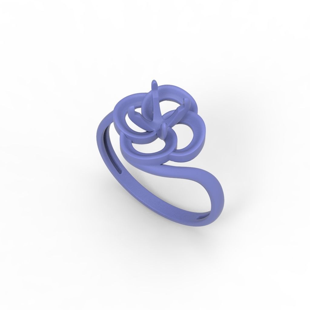 Solitaire Wedding Engagement Women  Ring design 3dm stl  3D print model_17