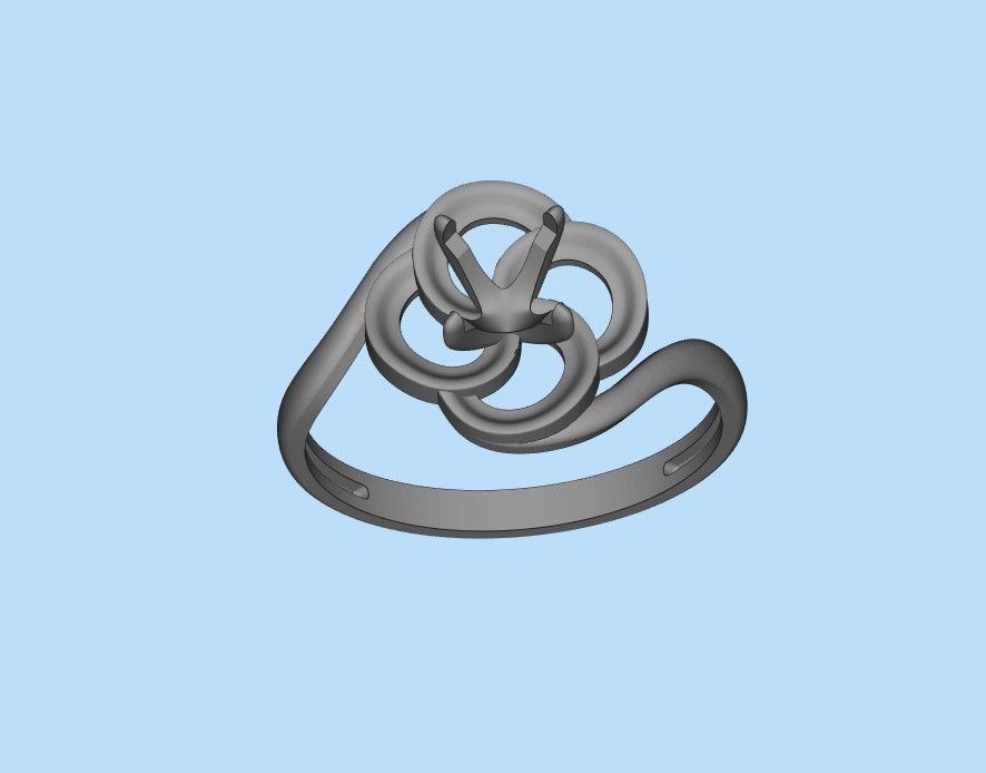 Solitaire Wedding Engagement Women  Ring design 3dm stl  3D print model_34