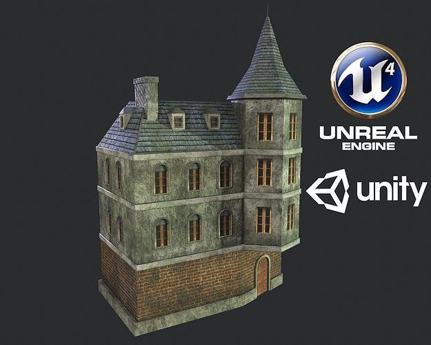 Game-ready house Low-poly 3D model