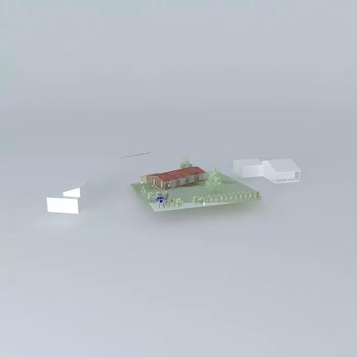 Detached house  timber frame Free 3D model_0