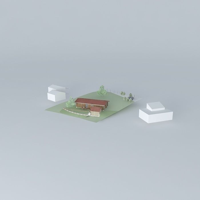 Detached house  timber frame Free 3D model_1