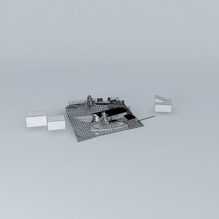 Detached house  timber frame Free 3D model_4