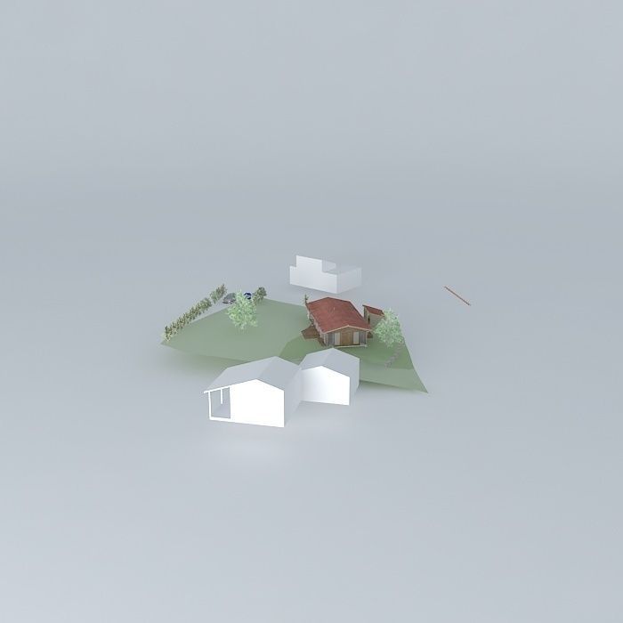 Detached house  timber frame Free 3D model_2