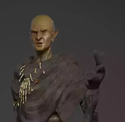 Goblin man in ancient costume