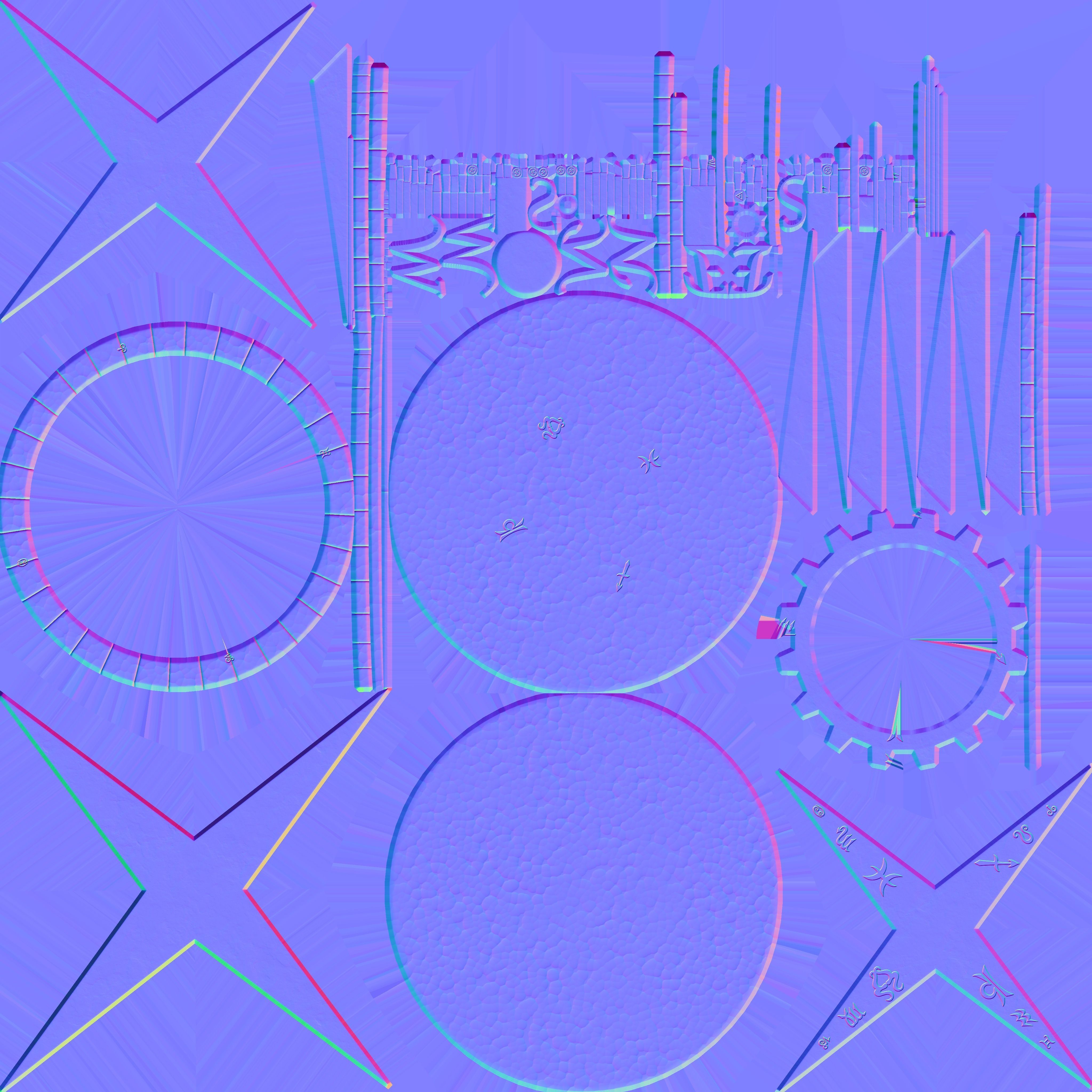 Compass rose Low-poly 3D model_13