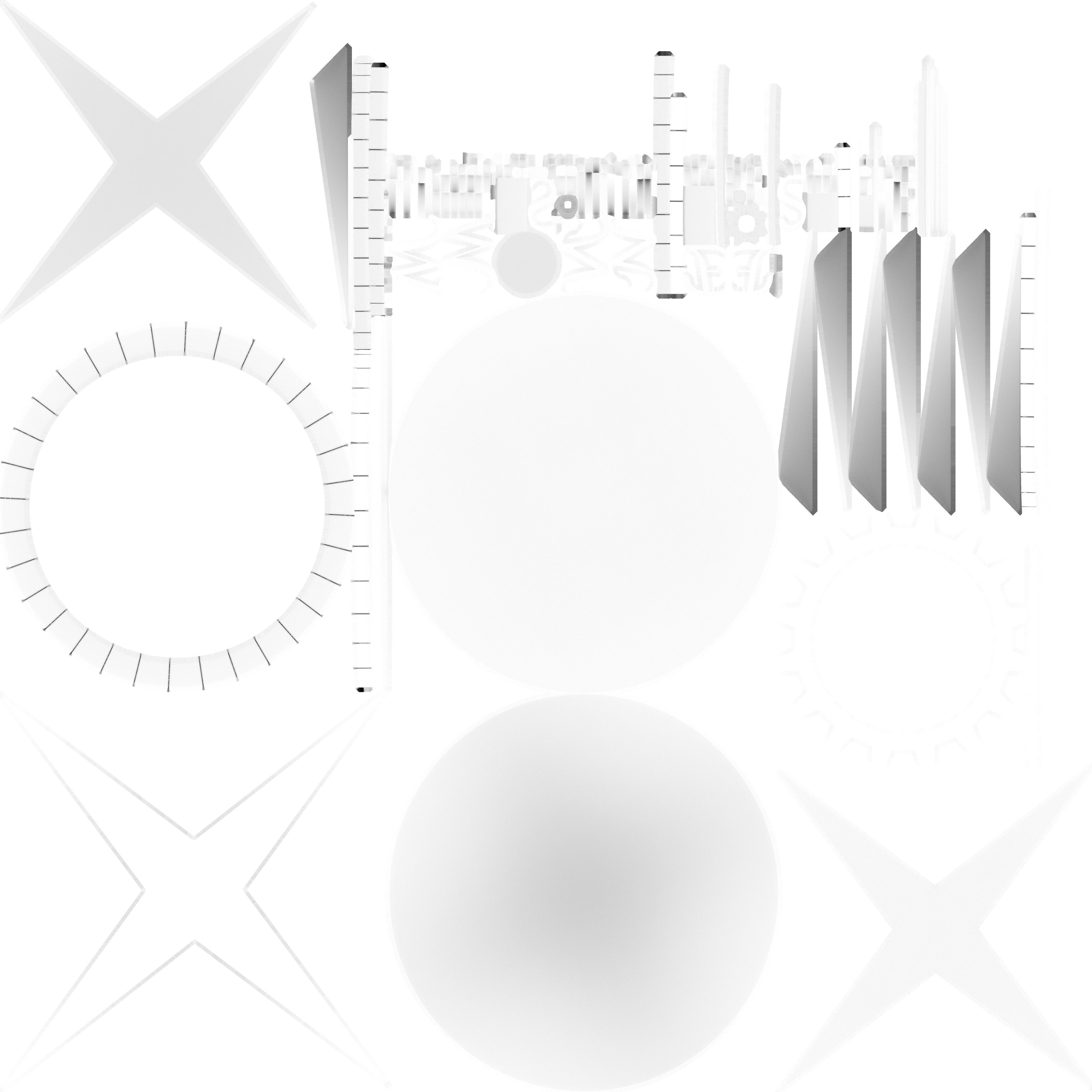 Compass rose Low-poly 3D model_10