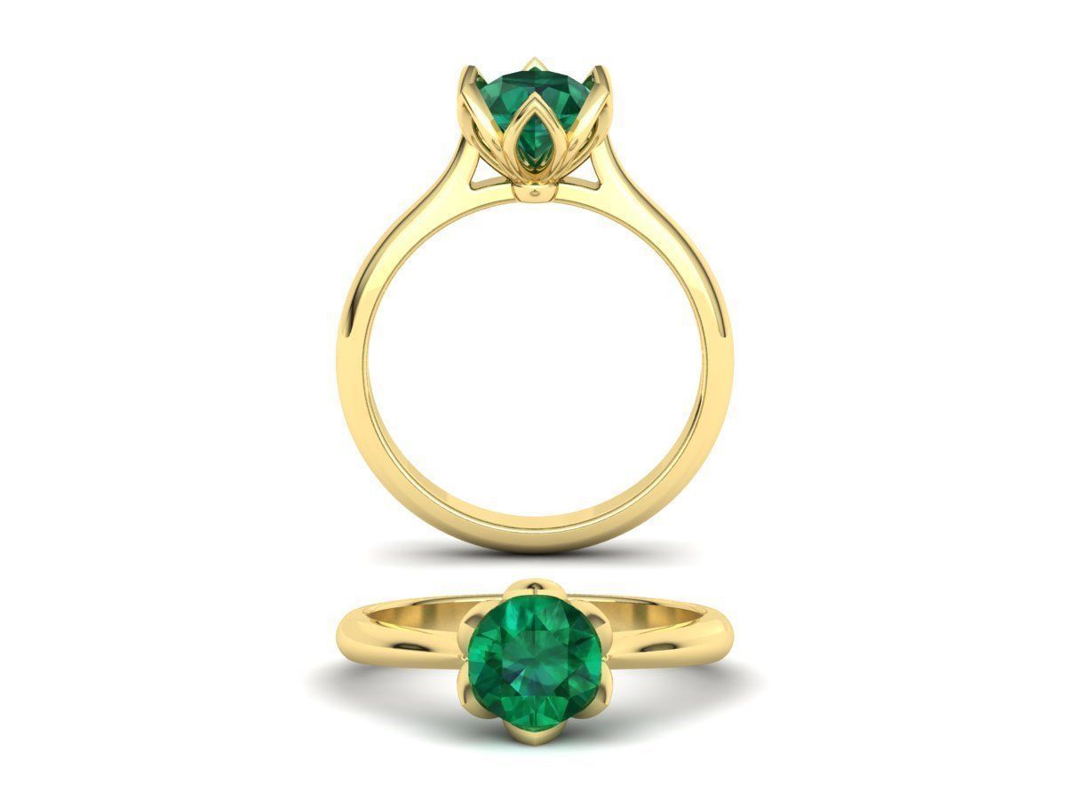 Engagement Solitaire ring Classic style N10318 3D print model_28