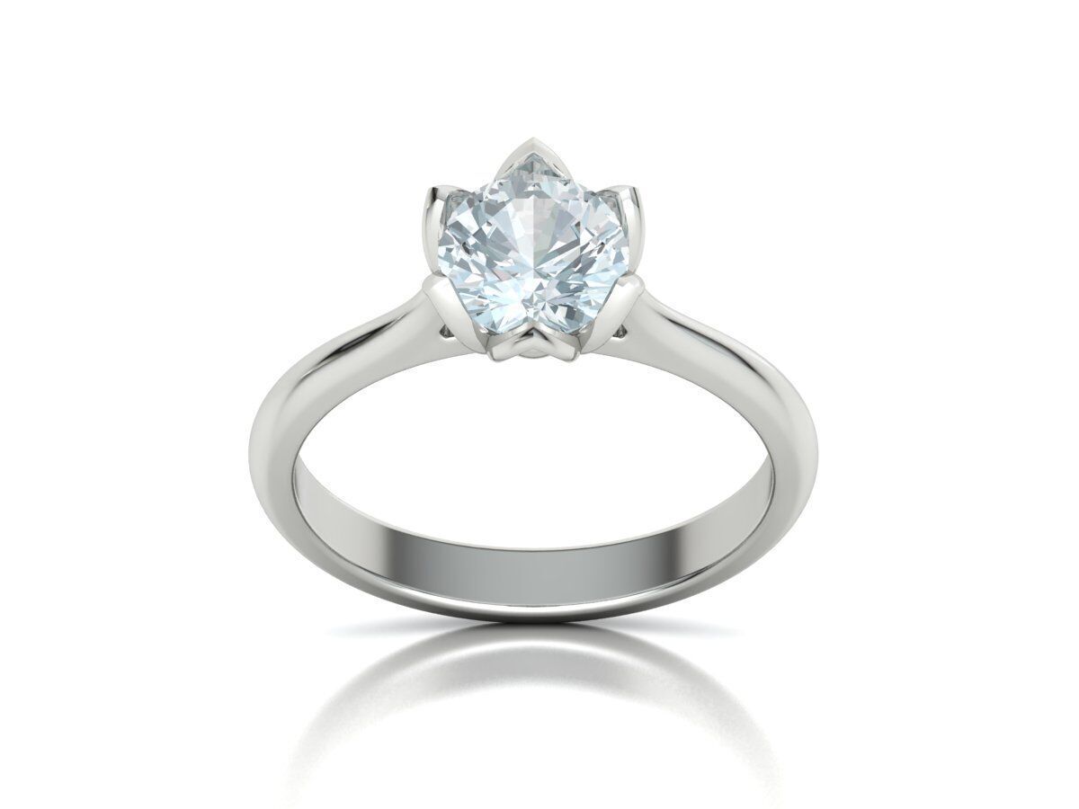 Engagement Solitaire ring Classic style N10318 3D print model_18