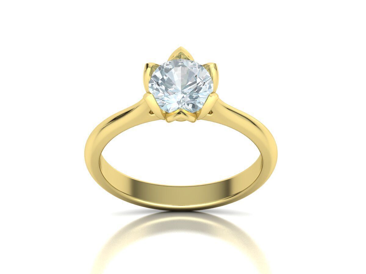Engagement Solitaire ring Classic style N10318 3D print model_17