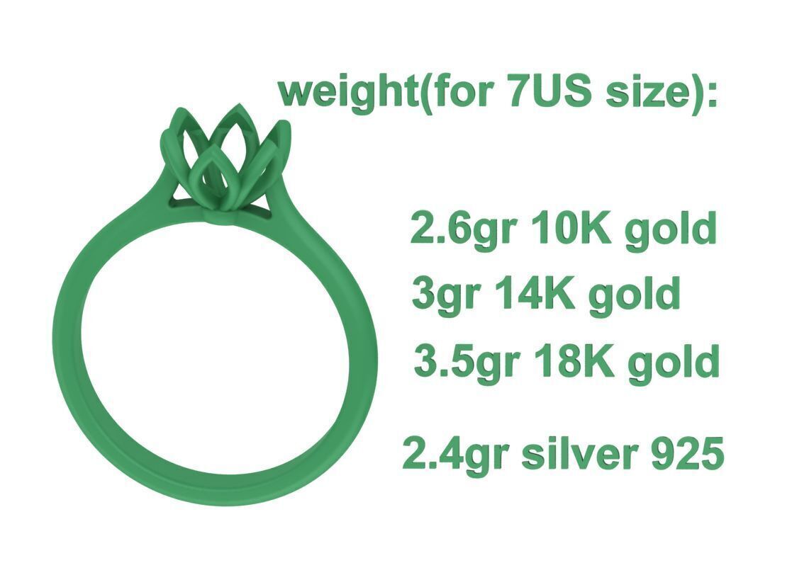 Engagement Solitaire ring Classic style N10318 3D print model_8