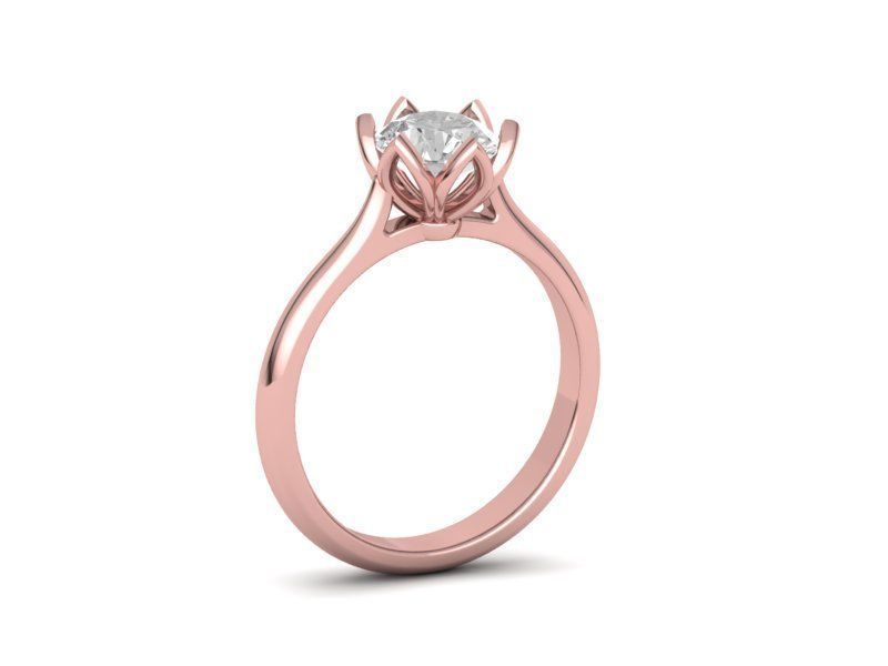 Engagement Solitaire ring Classic style N10318 3D print model_1