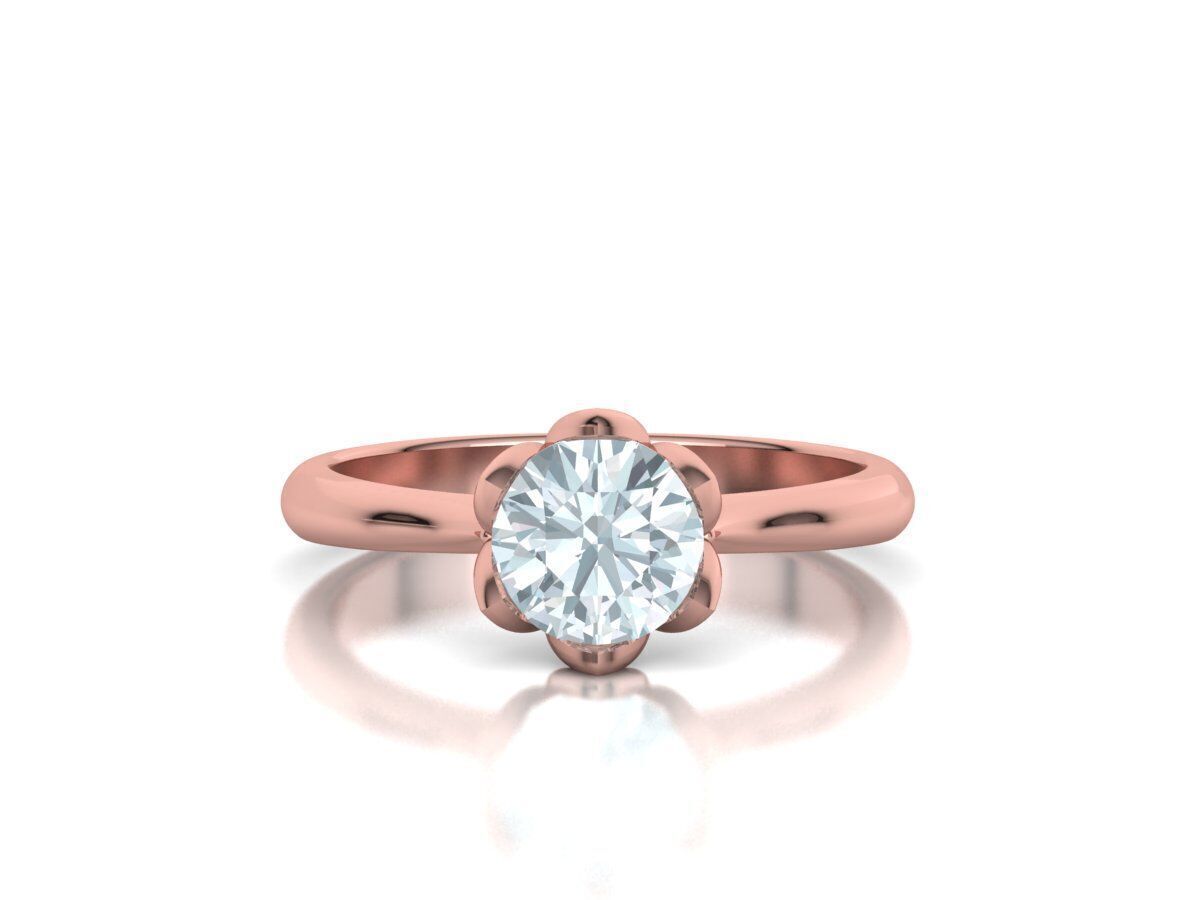 Engagement Solitaire ring Classic style N10318 3D print model_4