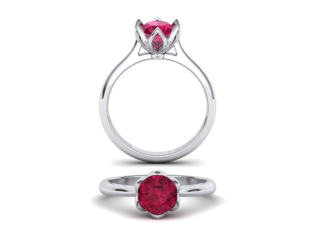 Engagement Solitaire ring Classic style N10318 3D print model_31