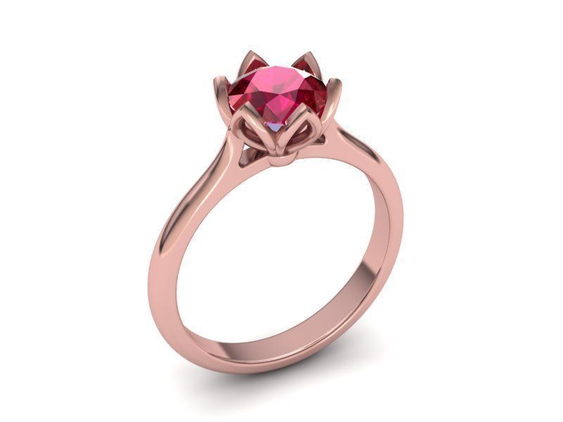 Engagement Solitaire ring Classic style N10318 3D print model_25