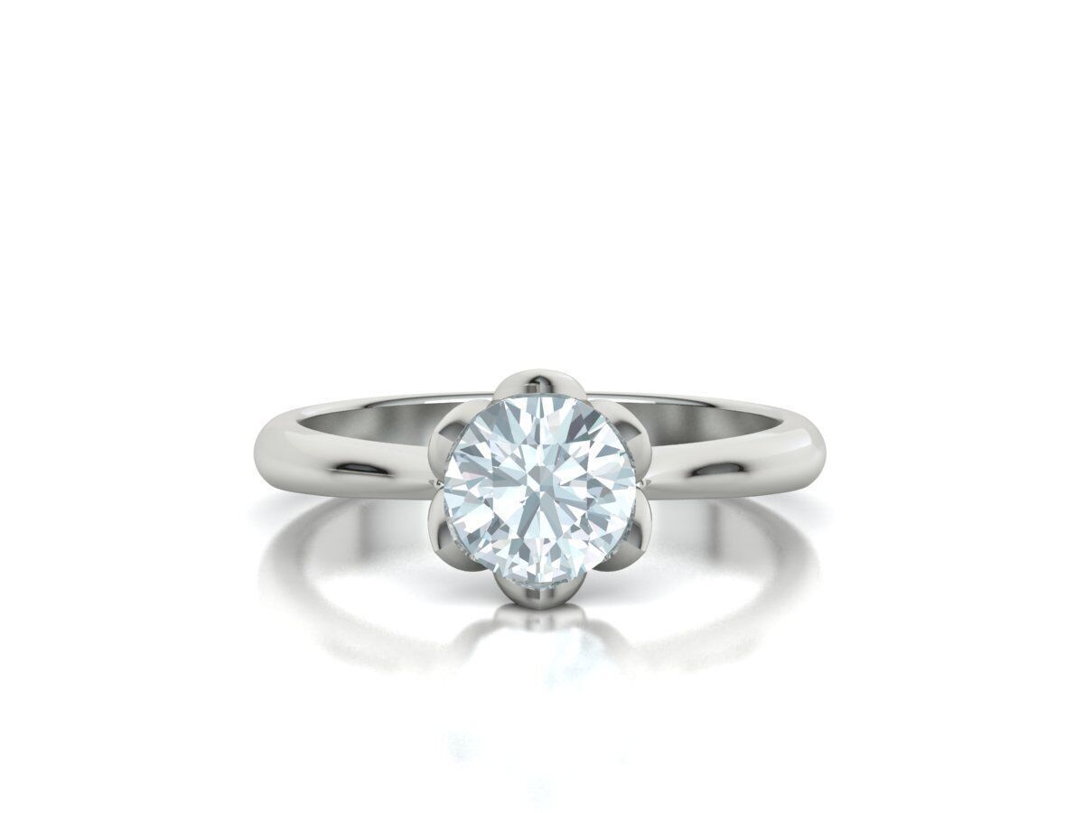 Engagement Solitaire ring Classic style N10318 3D print model_6
