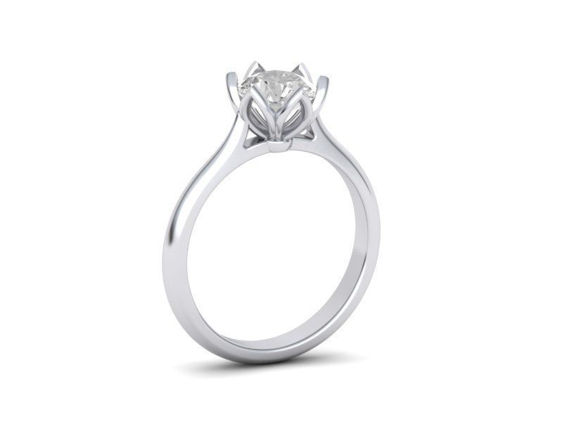 Engagement Solitaire ring Classic style N10318 3D print model_3