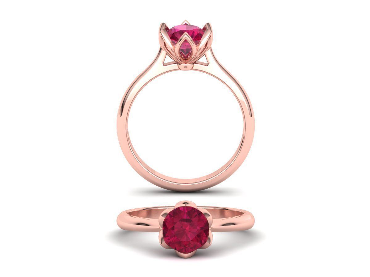 Engagement Solitaire ring Classic style N10318 3D print model_30