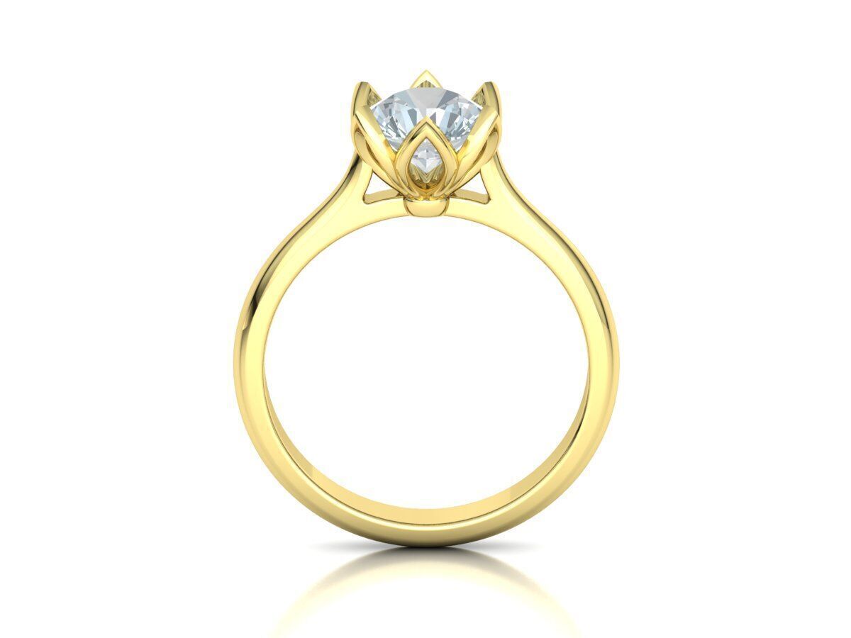 Engagement Solitaire ring Classic style N10318 3D print model_14