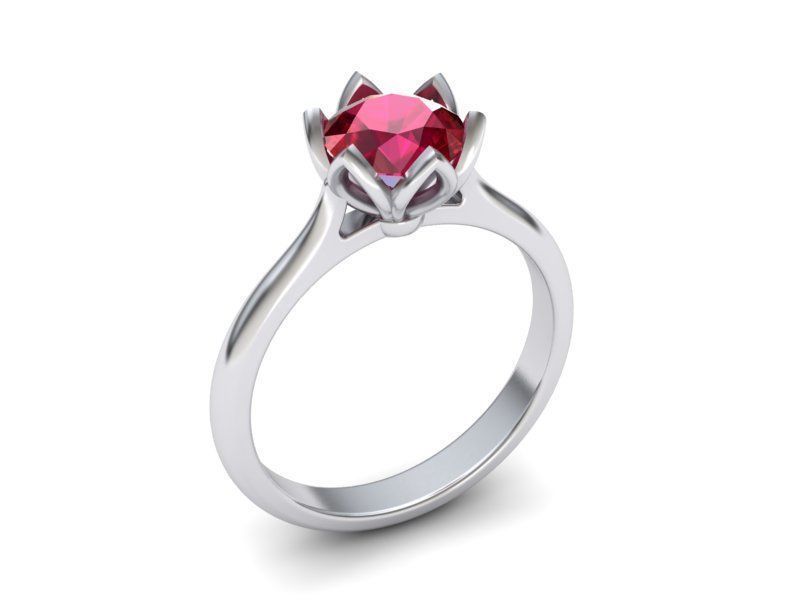 Engagement Solitaire ring Classic style N10318 3D print model_24