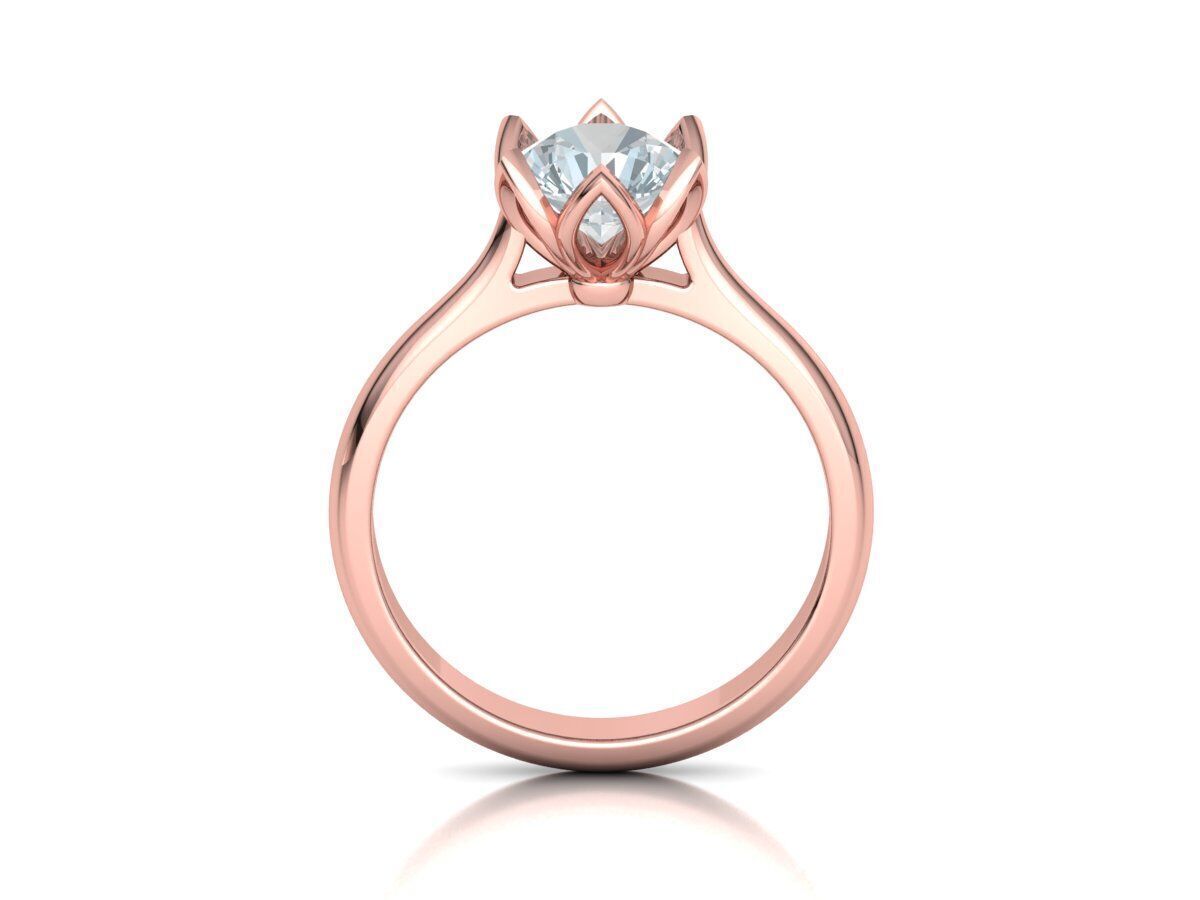Engagement Solitaire ring Classic style N10318 3D print model_13