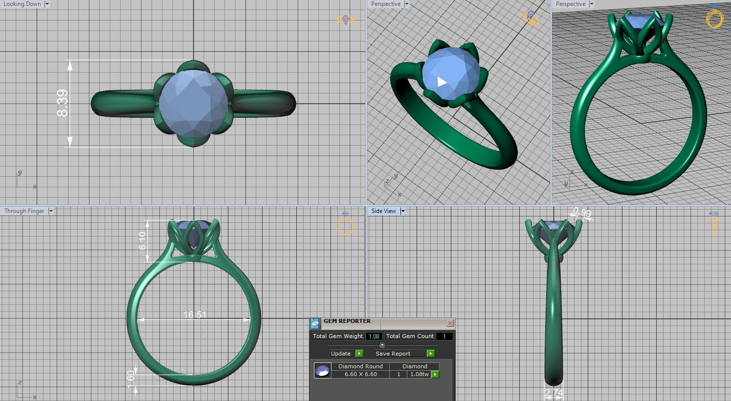 Engagement Solitaire ring Classic style N10318 3D print model_7