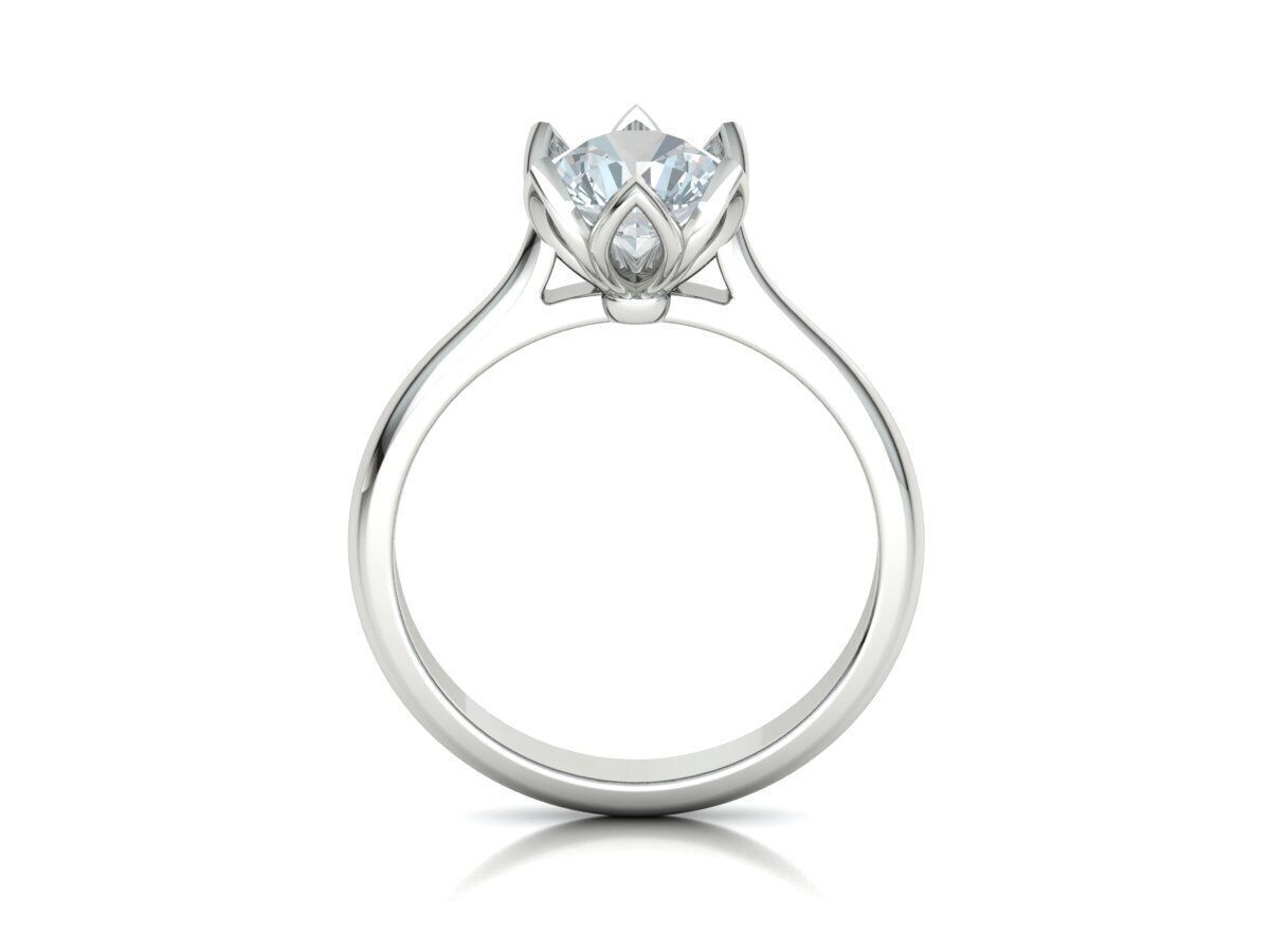 Engagement Solitaire ring Classic style N10318 3D print model_15