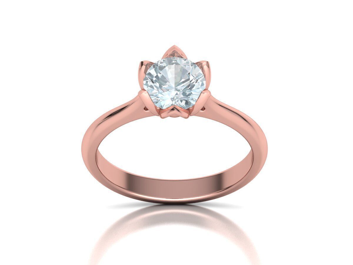 Engagement Solitaire ring Classic style N10318 3D print model_16