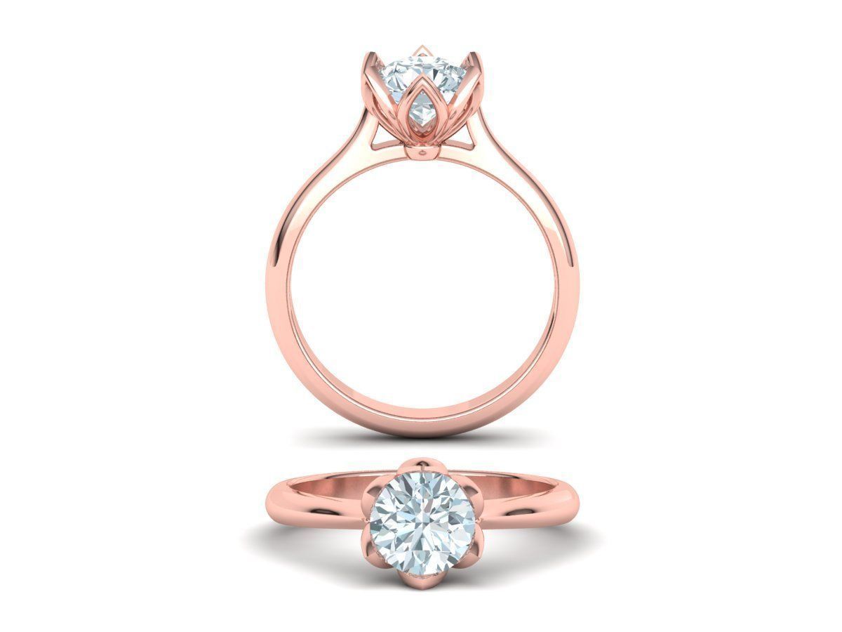 Engagement Solitaire ring Classic style N10318 3D print model_27